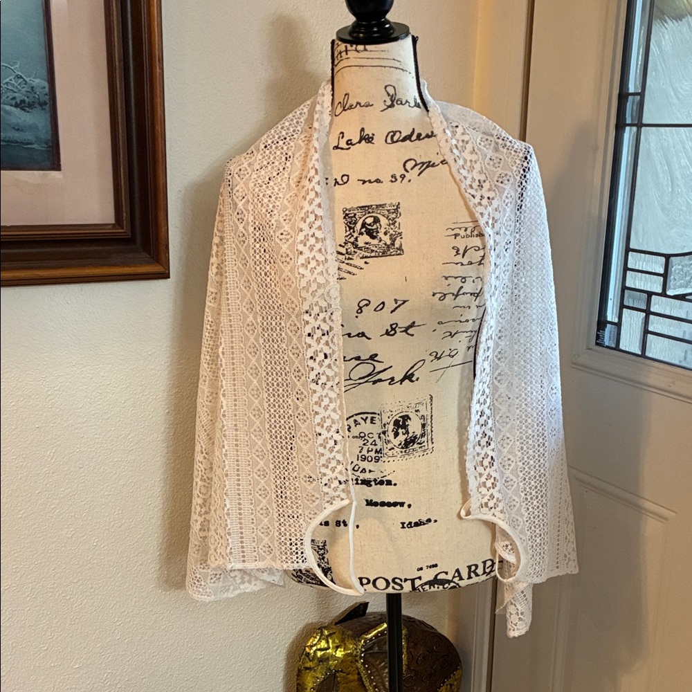 Victoria's Secret Cream Lace Poncho